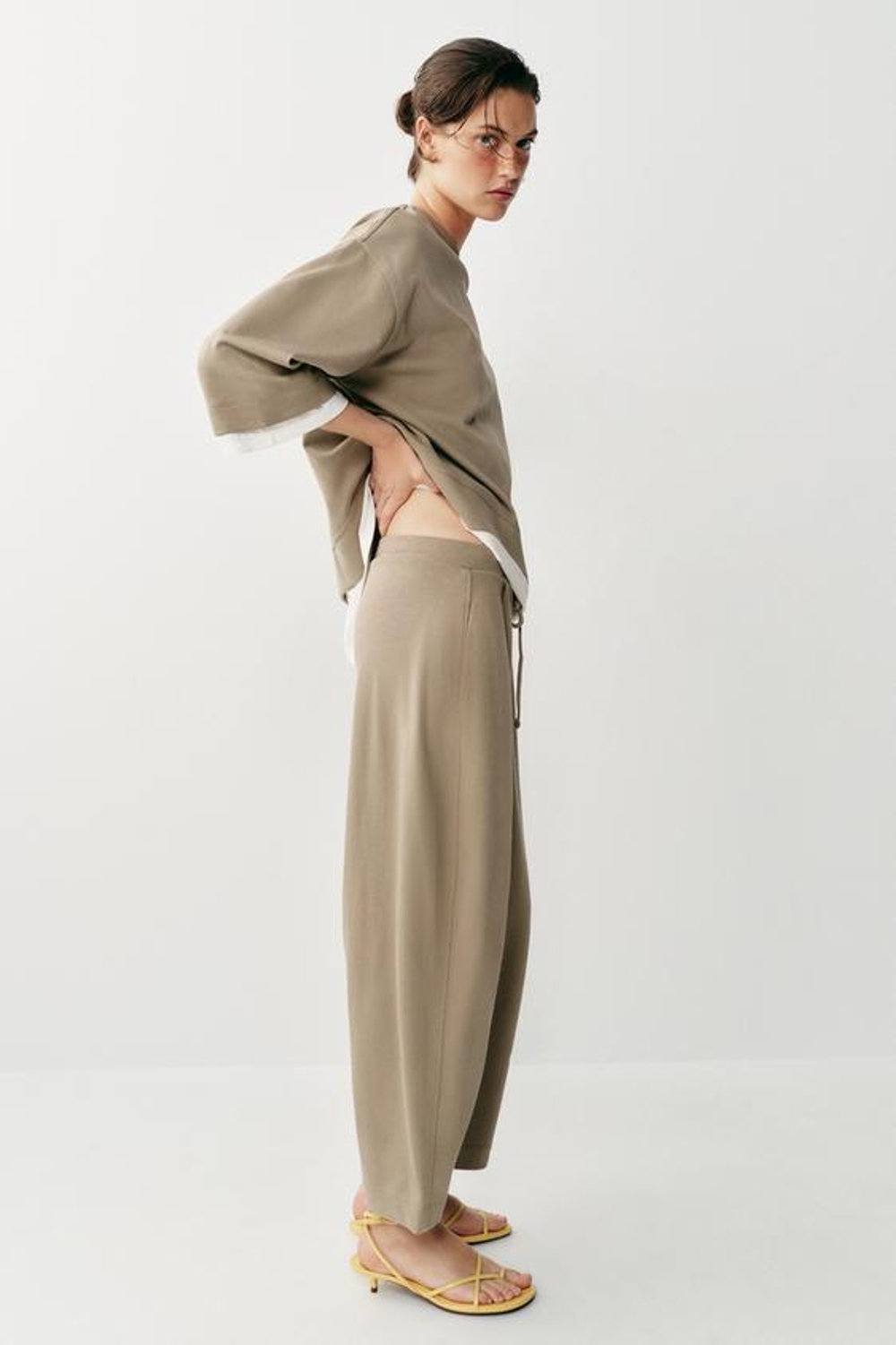 ZARA БРЮКИ BALLOON, МЯГКИЙ КАШТАНОВЫЙ
