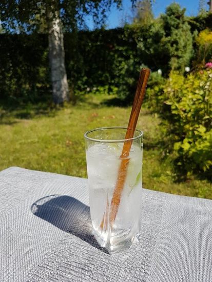 Трубочка стеклянная прямая янтарная