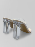 Сабо Bai Sen А788-8 однотонные с прозрачным каблуком