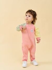 Комбинезон-косуха Колор блок "Персик" утепленный 0+