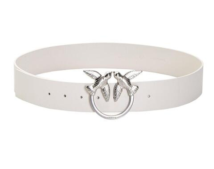 LOVE BIRDS SIMPLY LEATHER BELT - white–silver - M (95см)
