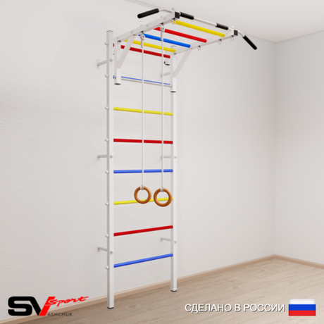 Шведская стенка Sv Sport усиленная 630 (Турник рукоход/Кольца)