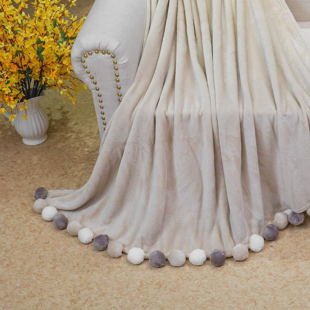 Плед 220x240 Sofi De MarkO Multi-ball бежевый