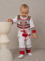 Вязаный комбинезон для новорожденных и малышей на молнии