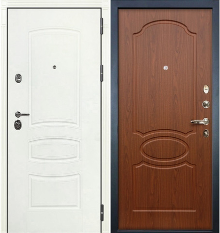 Входная металлическая дверь Лекс Сенатор 3К  Белая шагрень  №12 Береза мореная