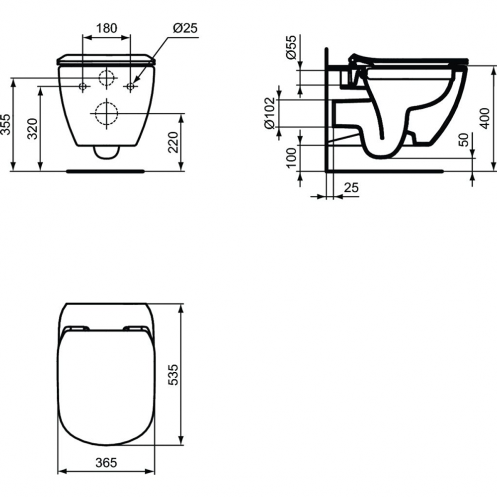 Промо-комплект Ideal standard ProSys Tesi Rimless