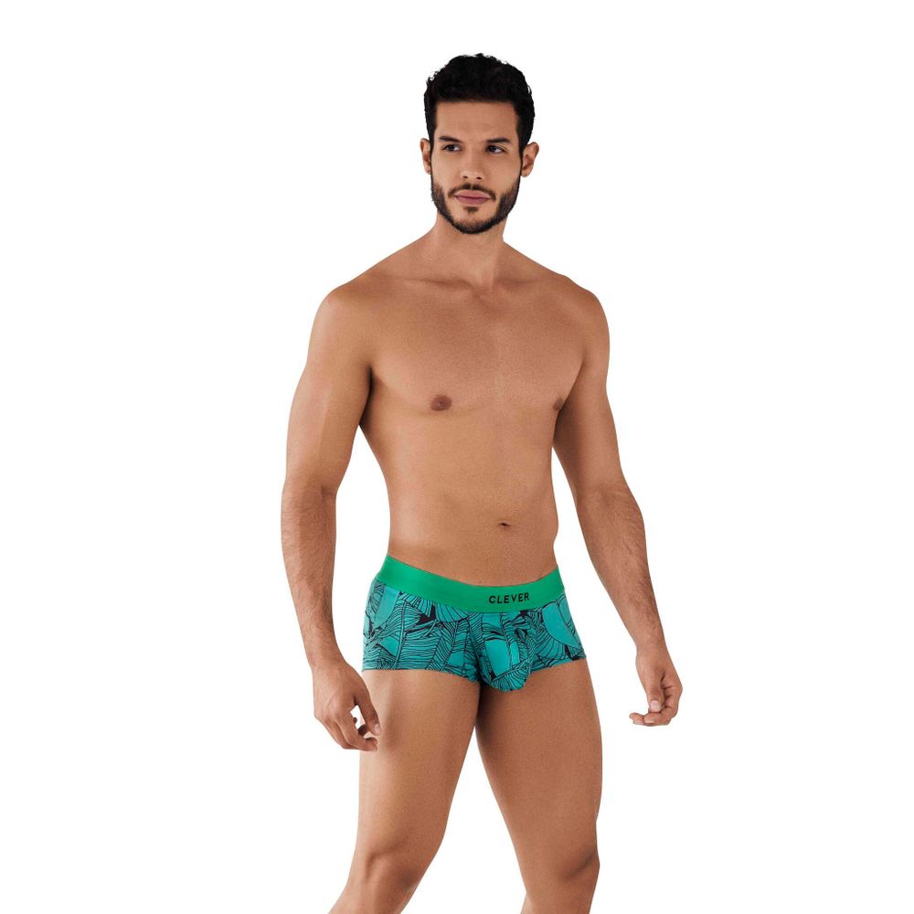 Мужские трусы хипсы изумрудные с принтом Clever ASPIRATIONS LATIN BOXER 078910