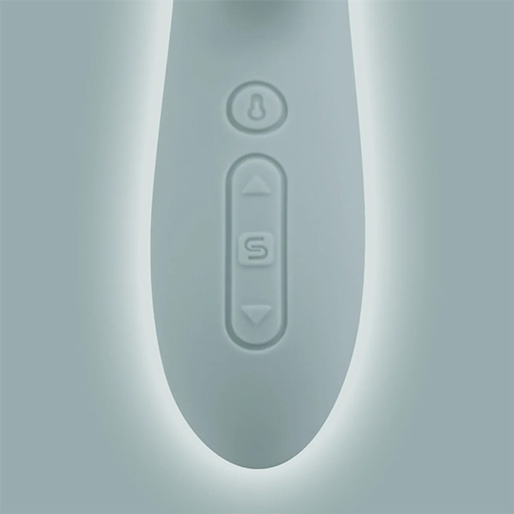 Бирюзовые вибратор-кролик 18,8см с функцией нагрева и управлением через приложение Svakom Chika SA375A