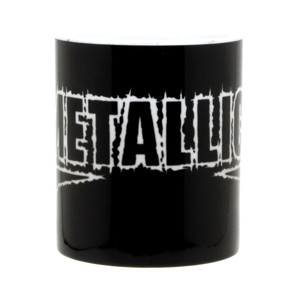Кружка Metallica надпись черно-белая