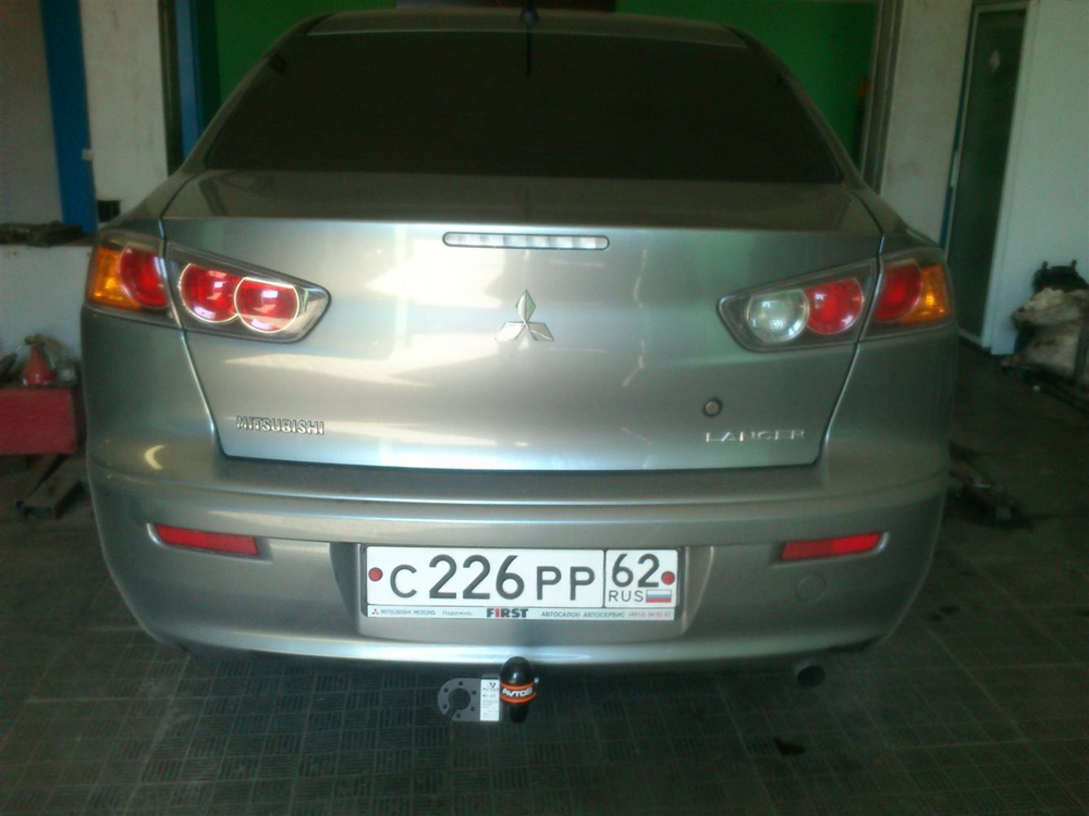 Фаркоп для Mitsubishi Lancer X 2007-2012 седан (без электрики) (паспорт и сертификат) AvtoS.MI19