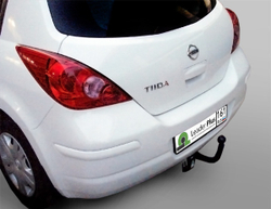 Фаркоп(прицепное) Лидер-Плюс для NISSAN TIIDA (C11) (хетчбек) 2007-2014(паспорт и сертификат в комплекте)(без электрики)N114-A