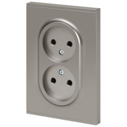 Розетка ЭРА Arktik 16-2107-07 без заземления двойная 2X2P 16А-250В титан | Эра Arktik