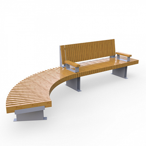 Скамейка Rail Road 03 с подлокотниками и поворотом