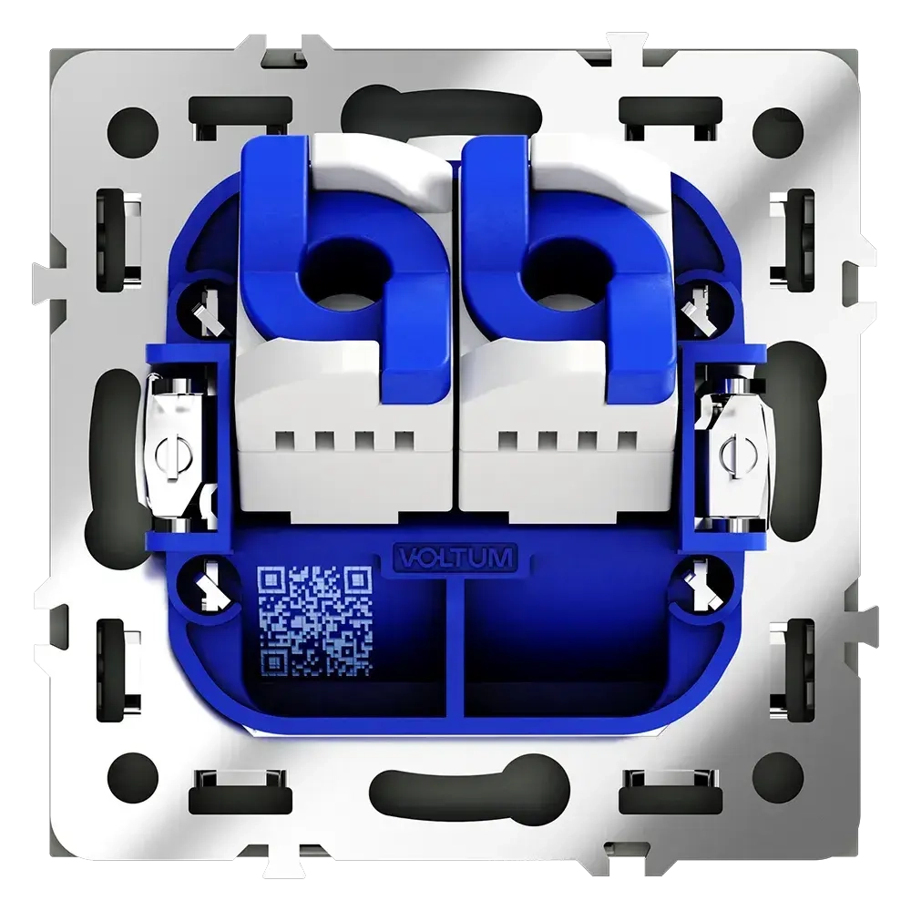 Розетка компьютерная встраиваемая VOLTUM S70 двойная RJ45+RJ45 кат.6, (титан)