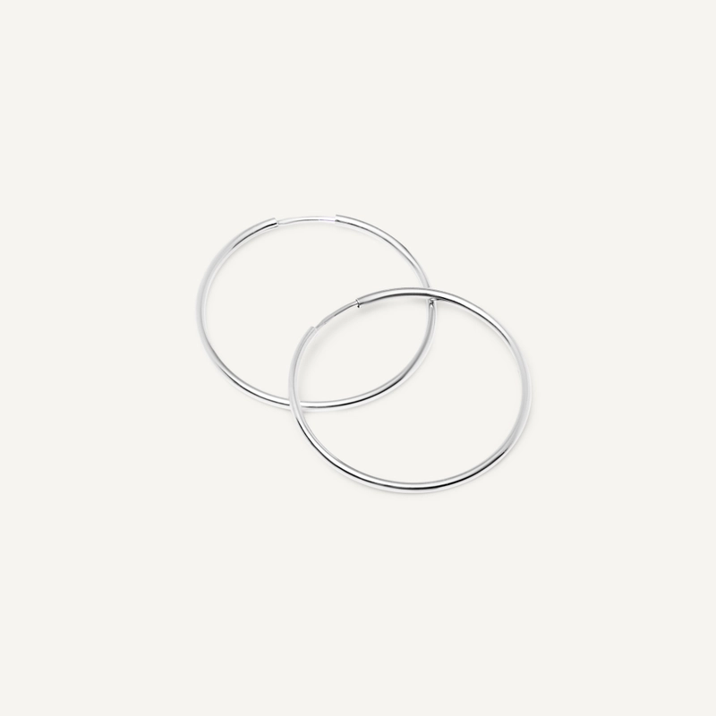 Серьги-конго Широкое Серебро – 4 см