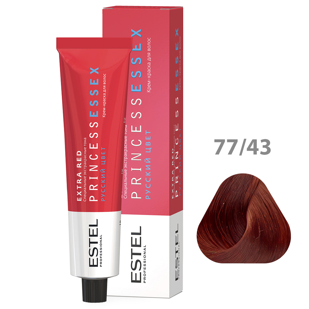 ESTEL PRINCESS ESSEX Крем-краска для волос, 77/43 эффектная румба (EXTRA RED), 60 мл