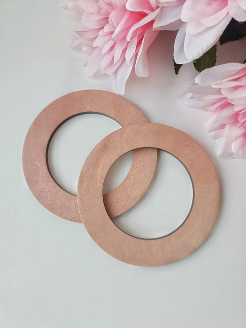 Набор ручек для сумки (2шт) диаметр 12 см, 6 мм, тонированные, цвет Светлая вишня