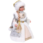Снегурочка музыкальная «Сказочный день» в серебряной шубке 30 см