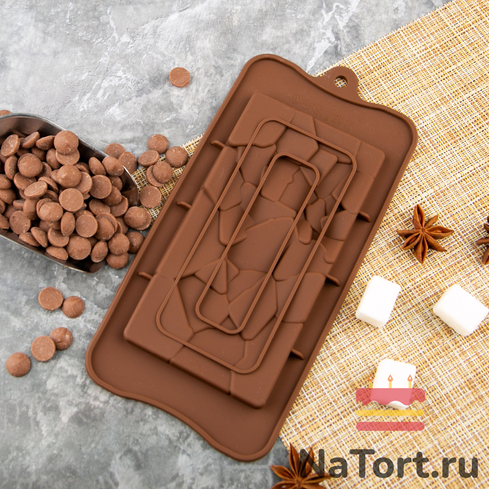 Форма силиконовая для шоколада «Плитка осколки»