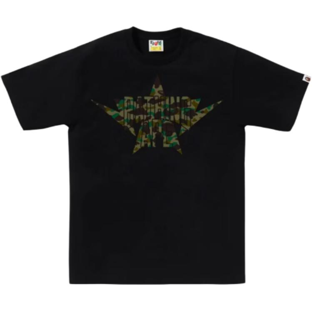 A Bathing Ape 1st Camo Twin Sta Nyc Tee черный зеленый