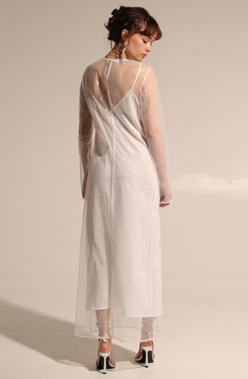 Платье макси пайетки