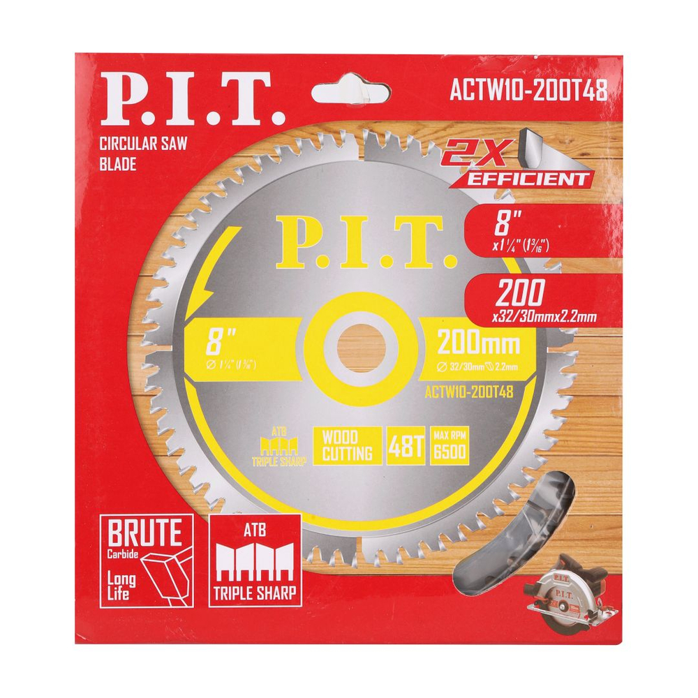 Диск пильный P.I.T. 200x32/30x1,4 мм 48T(ACTW10-200T48)