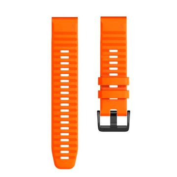 Ремешок силиконовый 22 мм. Premium для Fenix 7/6/5/5 plus, Quatix 5, MARQ, Forerunner 935 / 945 / 955 / 965, instinct, instinct 2 быстросъемный ( стиль Garmin Fenix 6 QuickFit) оранжевый