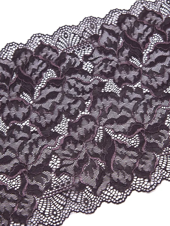 03-266 Кружево эластичное 23 см, шоколад/перец