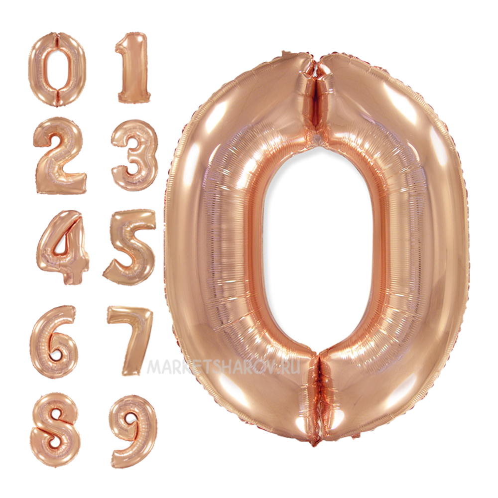 Шар Цифра Розовое золото