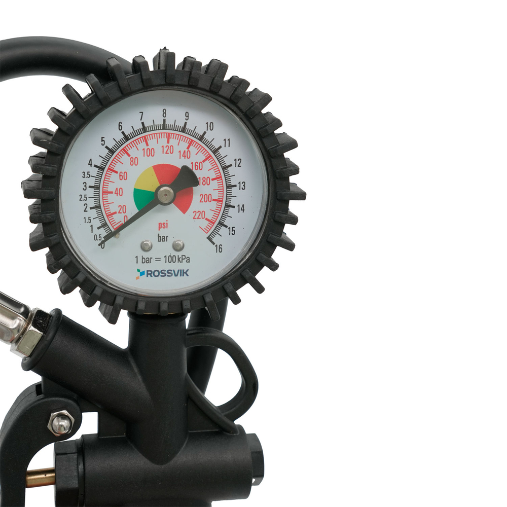 Пистолет накачки ROSSVIK RIG-016M с механическим манометром, 0-16бар
