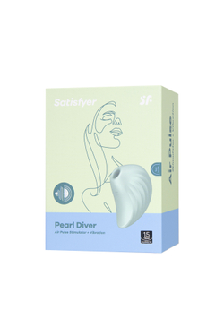 Вакуум-волновой бесконтактный стимулятор клитора Satisfyer Pearl Diver, силикон, зеленый