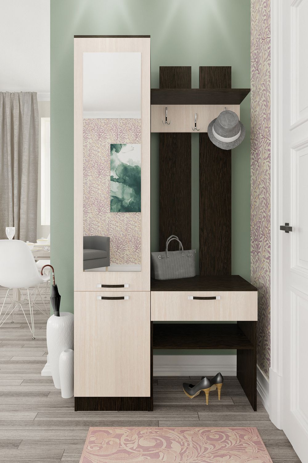 Прихожая "Вальс 1" (венге/дуб молочный)
