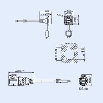 Водонепроницаемый разъем CNLINKO LP-16 USB Type-C 3.1 3A (IP67)