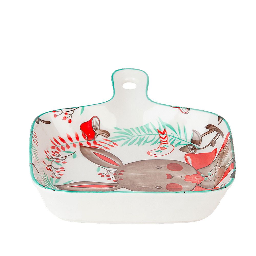 Блюдо "Kawaii Forest. Rabbit" 22*16*3см. (min 9) (фарфор) (транспортная упаковка)