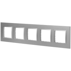 Рамка для розеток и выключателей ЭРА Elegance 14-5015-03 Classic, на 5 постов, алюминий