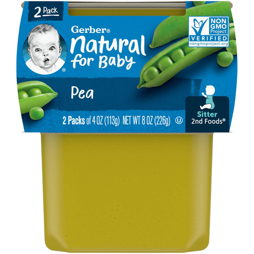 Gerber, Natural for Baby, 2nd Foods®, гороховый продукт, 2 пакетика по 113 г (4 унции)