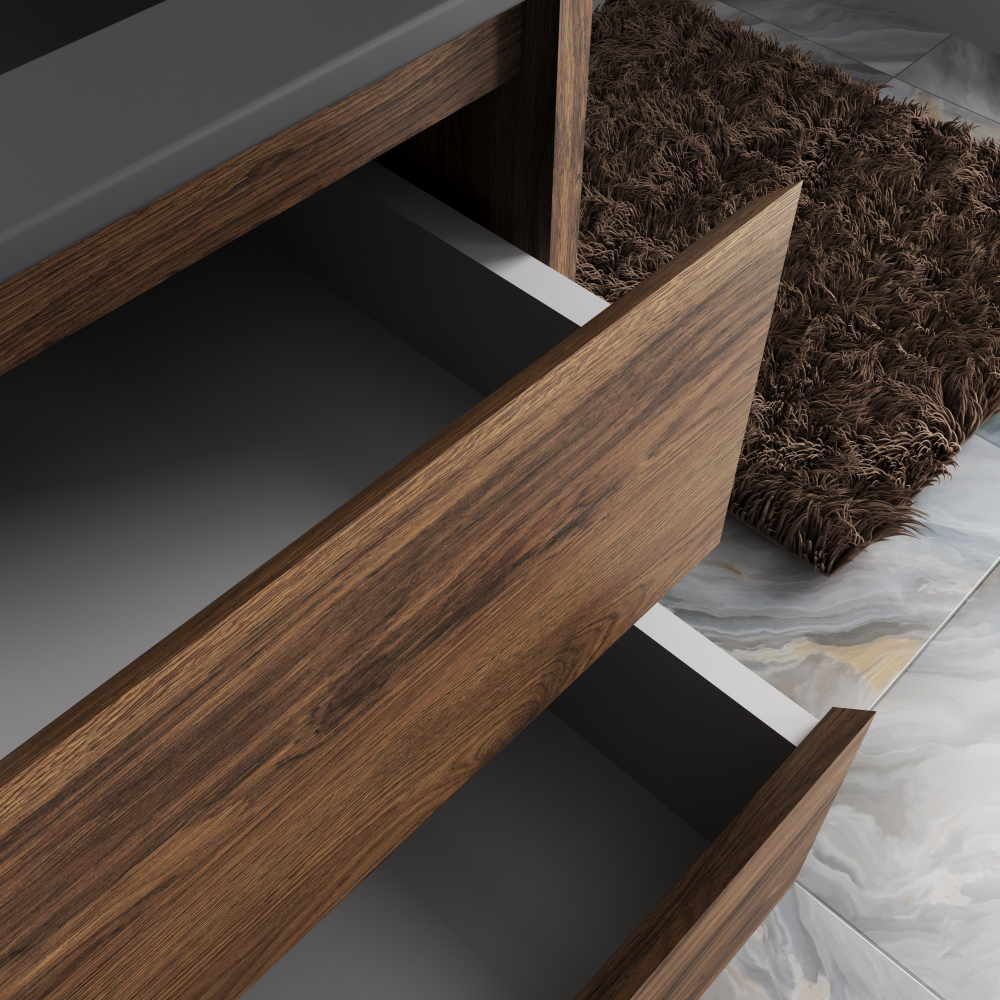 База под раковину Gio 800 подвесная, 2 выкатных ящика soft-close, C.Oak