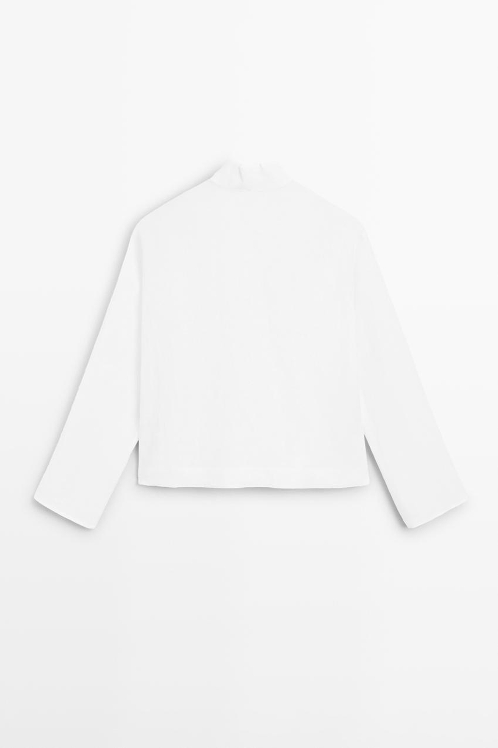 Massimo Dutti Льняная блузка с запахом, белый