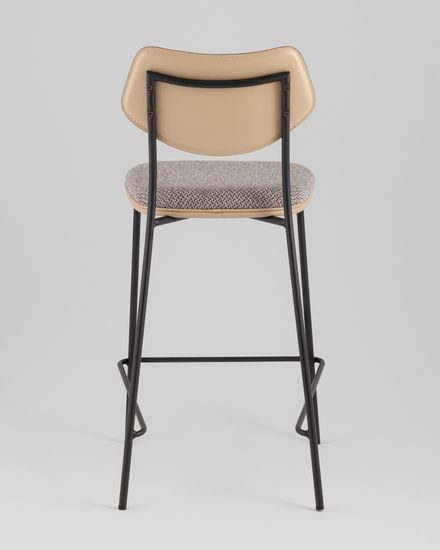 Стул полубарный Casey серо-коричневый с бежевой экокожей
