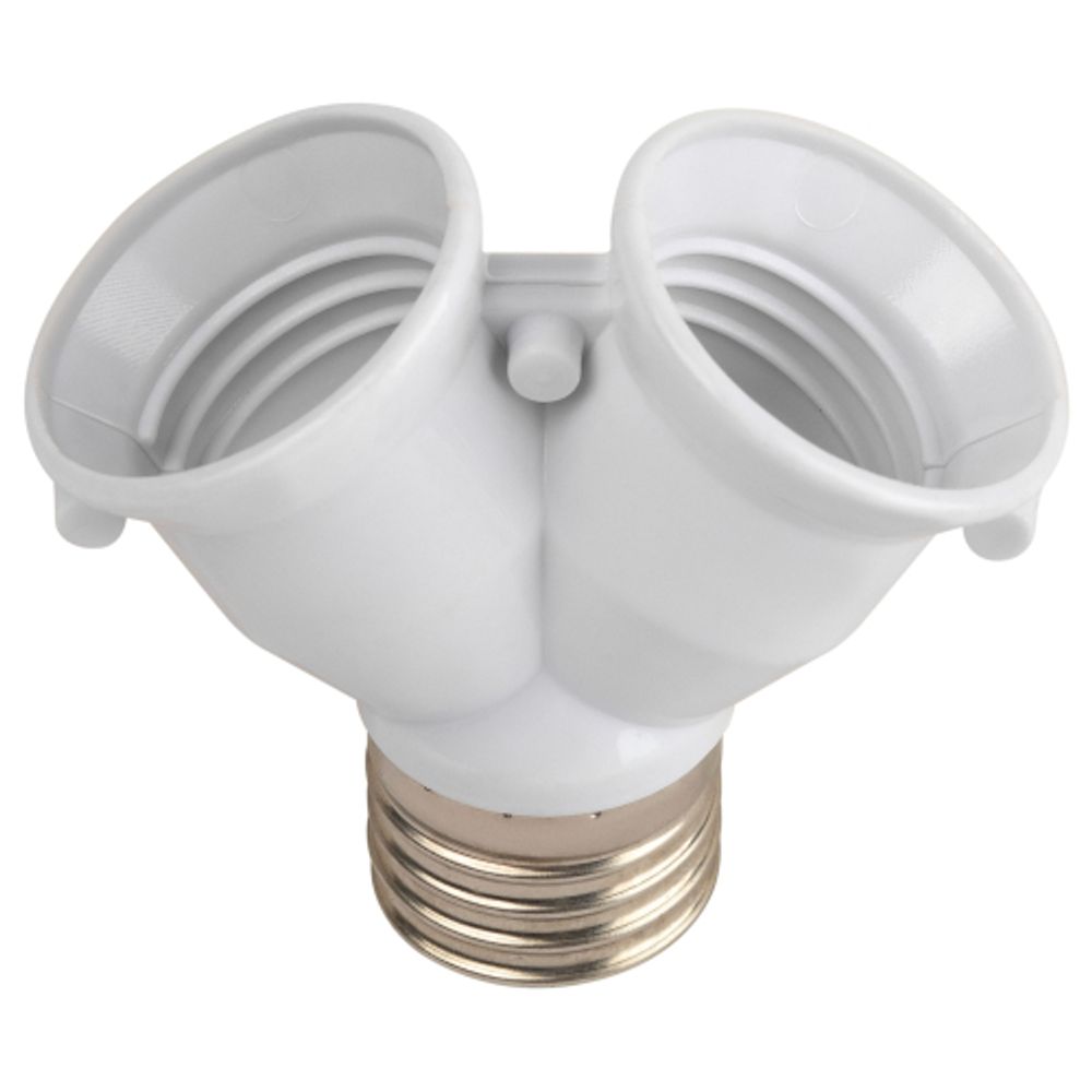 Патрон-разветвитель ЭРА цокольный Е27-2хЕ27 белый | Патроны, переходники, ПРА