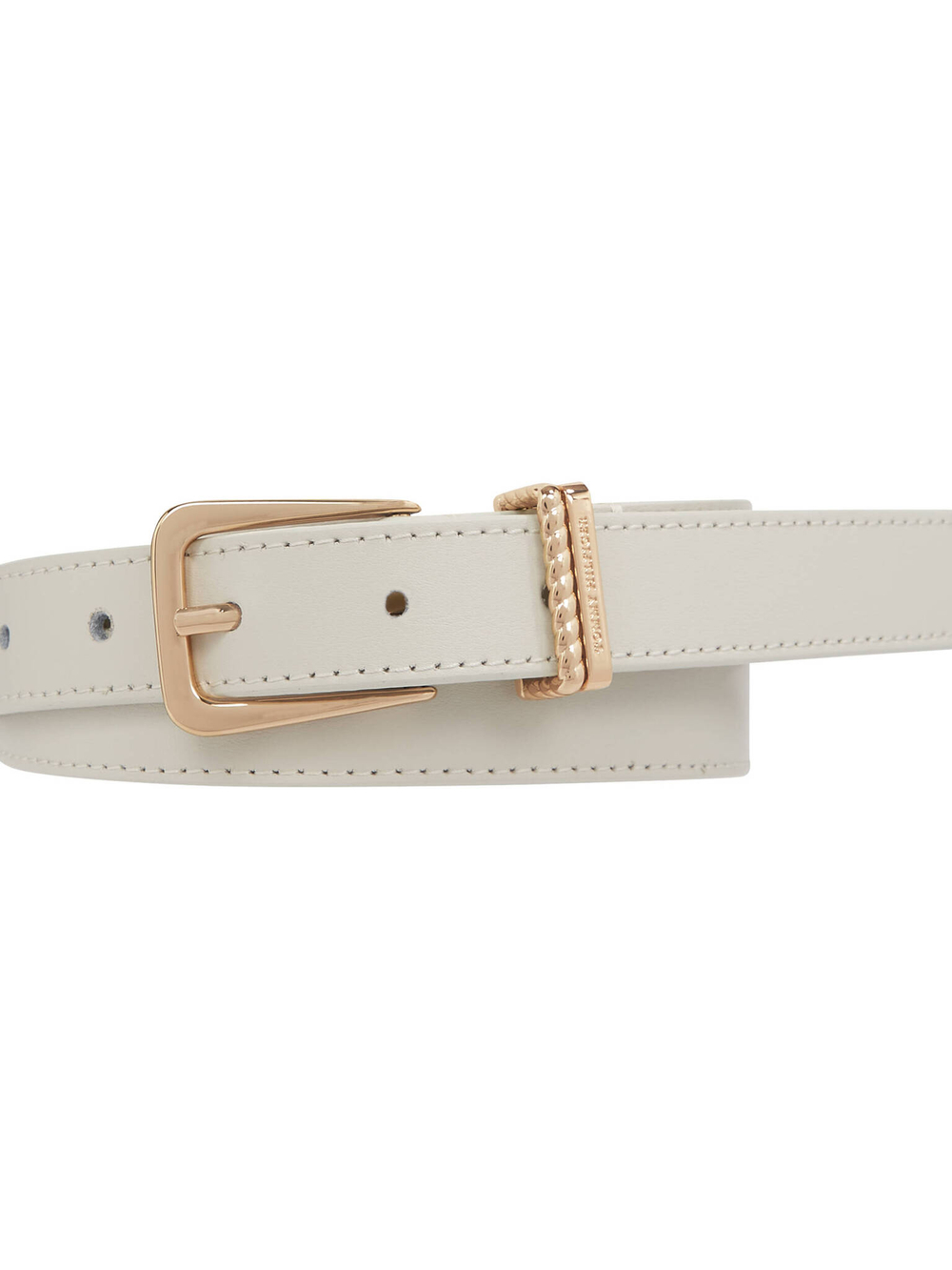 Кожаный ремень Tommy Hilfiger - кремовый(AW0AW16602)