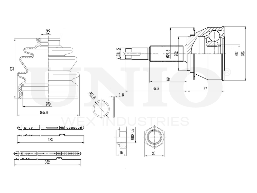 ШРУС внешний UNIO CVJ-20066