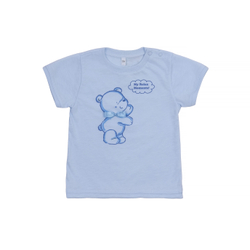 Футболка голубая с бантиком летняя с коротким рукавом