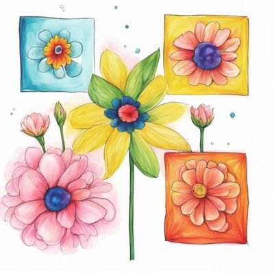 Цветы в квадрате