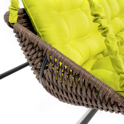 Садовая качеля-диван Коричневый с желтой подушкой