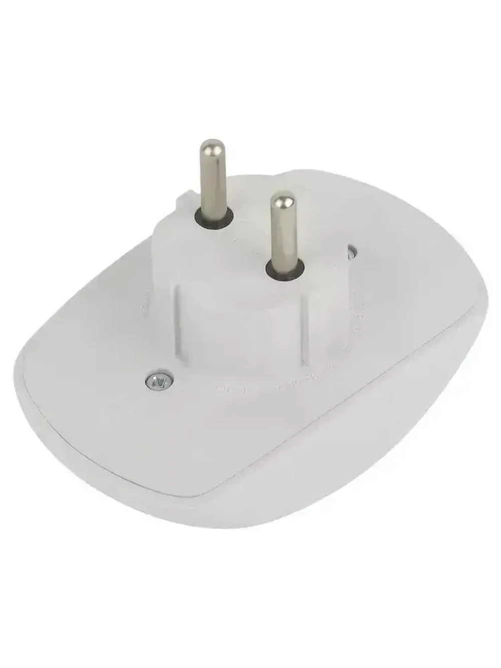 Тройник розетка электрический плоский SPx-2-W ЭРА / Разветвитель электрический без заземления, 2 розетки, 10А, белый