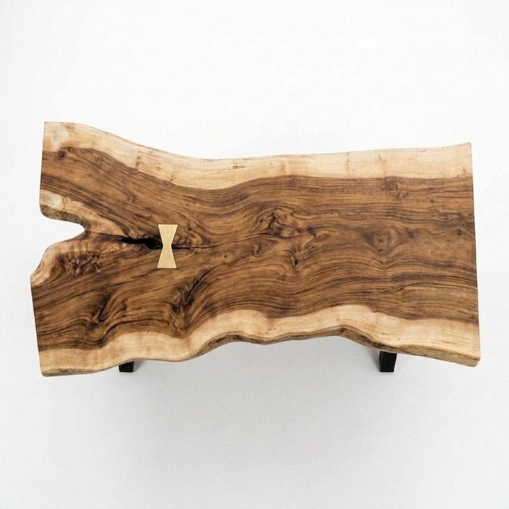 Обеденный стол из слэба ясеня ROW 400