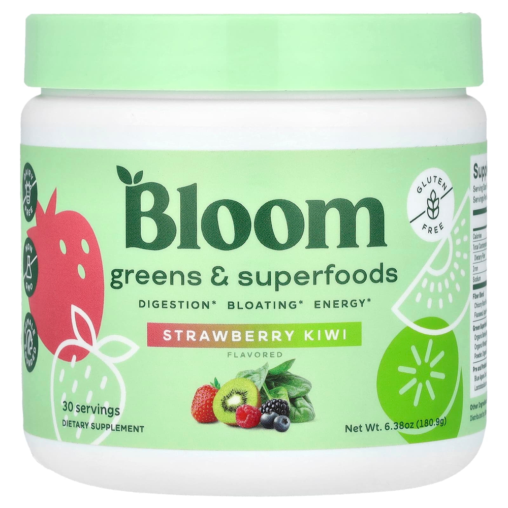 Bloom, Greens & Superfoods, клубника и киви, 180,9 г (6,38 унции)