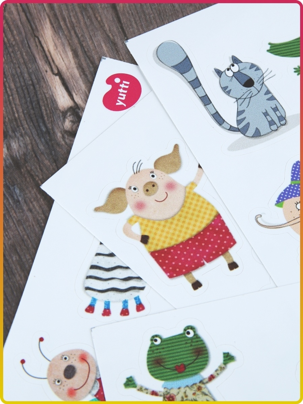 Набор детских стикеров с животными наклейки на телефон ноутбук