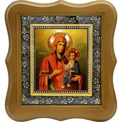 Иверская (Вратарница, Портатисса) икона Божьей Матери на холсте.